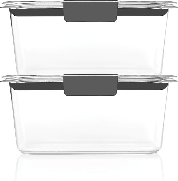 Rubbermaid Brilliance BPA-Free Food Storage Containers, Medium Deep, 4.7 Cup