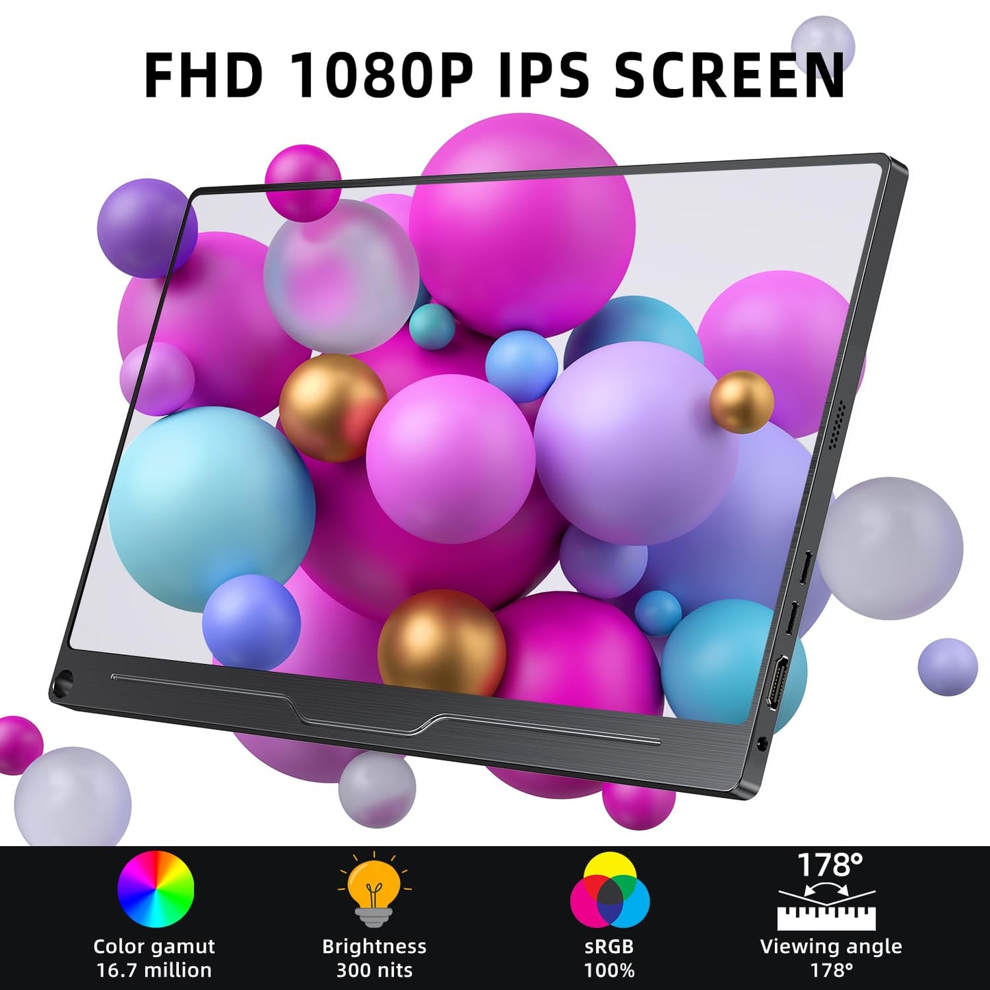 UPERFECT Portable Monitor 4K 16" | 1200 Nits Laptop Monitor | 3840 * 2400 UHD | 1MS FreeSync 2000:1 Contrast | USB-C & HDMI | VESA & Smart Case | Travel Screen for Computer, Mini PC, Game Consoles