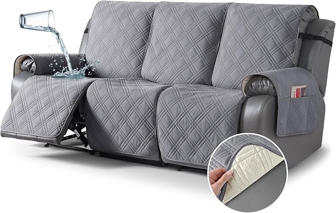 TAOCOCO 100% Waterproof Recliner Sofa Cover, Non Slip Split Couch Covers