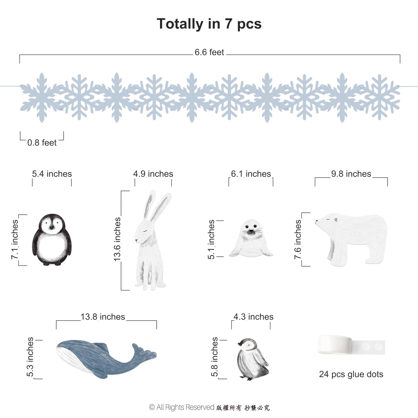 Cheerland Winter Animal Banner Arctic Animal Party Decorations Polar Theme Snowflake Garland Winter Door Decoration Arctic Decor Christmas Holiday Birthday Classroom Cute Office Party Supplies