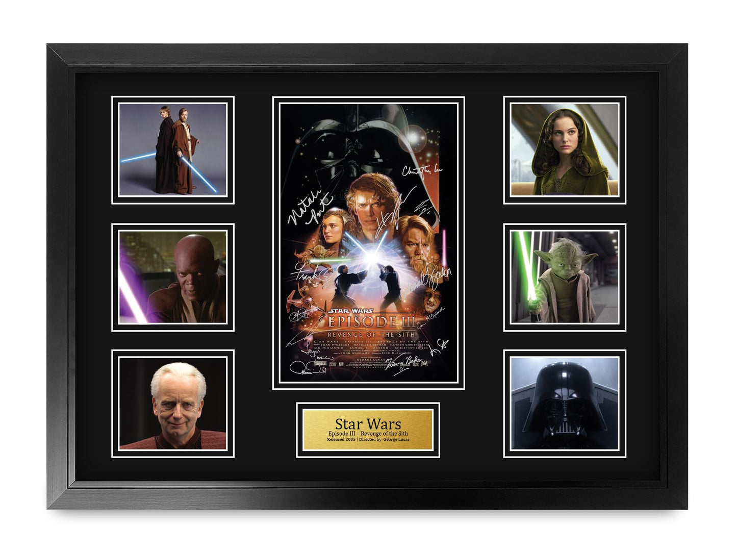 HWC Trading Star Wars Revenge of the Sith Gifts Printed Signed Autograph Picture for Movie Memorabilia Fans - A2 Framed