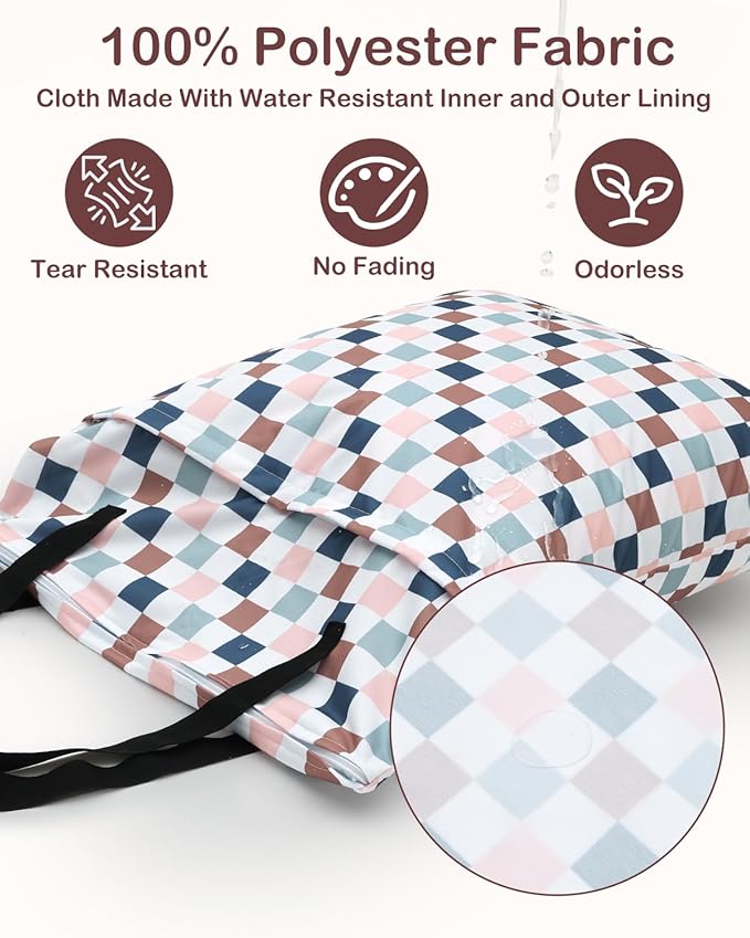 ALVABABY 2 Pack Large Wet Dry Bag Waterproof Hanging Cloth Diaper