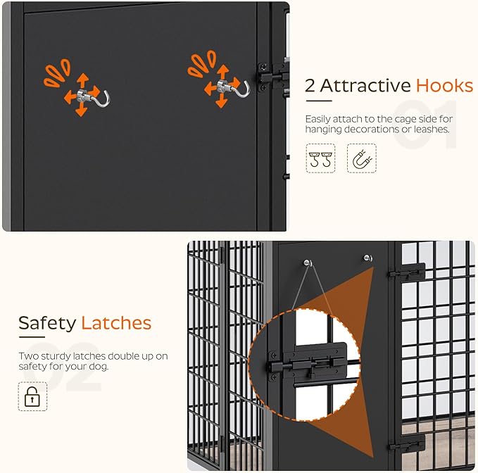 YATINEY Foldable Dog Crate Furniture, Dog Crate