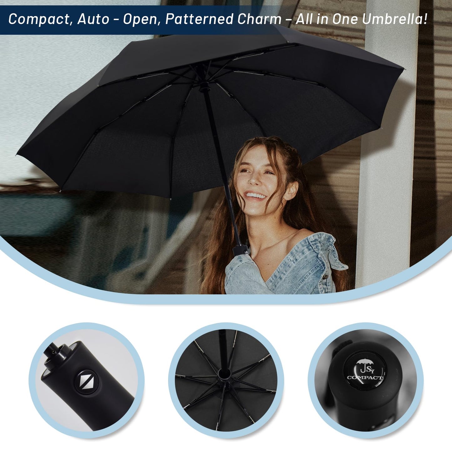 SY Compact Travel Umbrella Windproof Automatic Unbreakable Umbrellas-Factory Direct High Cost-effective Umbrella