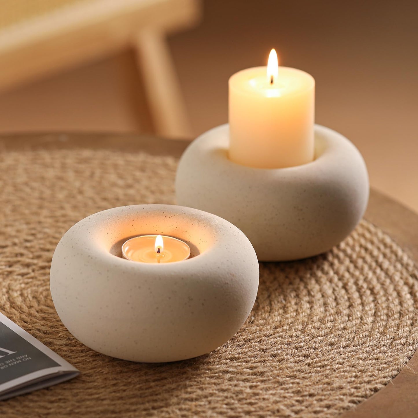 Tea Light Candle Holders Candle Holder Larger Ceramic Boho Votive