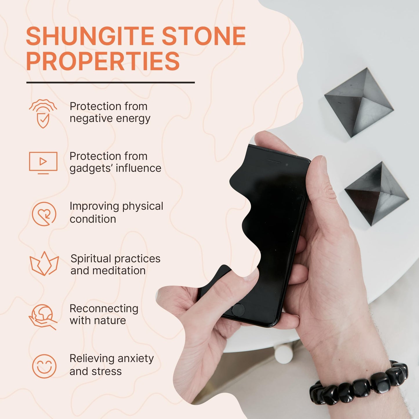 Karelian Heritage Shungite and Green Basalt Pyramid Set 2 Pack, Meditation Authentic Solid Stones, 2 Inch Polished Sacred Geometry Healing Crystals (Light Green)