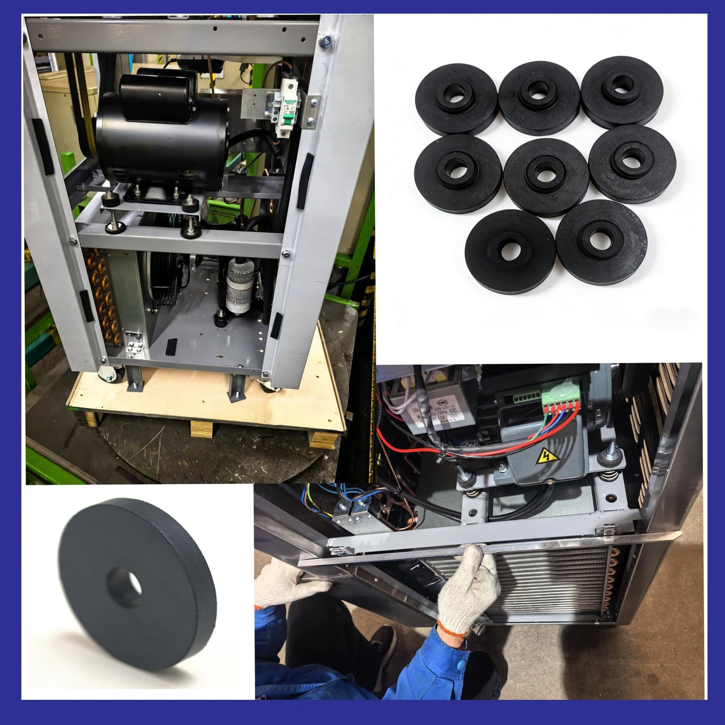 8 Pack Rubber Feet,Diameter: 1.34 in High Damping Vibration Damping Ring for Electric Motor,Refrigeration Compressor,Quiet Vibration Reduction Place (Natural Rubber) (8NaturalRubber)