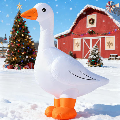 DomKom 6FT Goose Inflatables Christmas Spring, Farm Ranch Blow up Animals Cute, Decorations Outdoor Yard Built-in LED Lights Big Large Decor Party Lawn Holiday Outside
