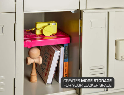 It's Academic LockerMate Adjust-A-Shelf Locker Shelf, Easy to Use, Extends to Fit Your Locker, Pink