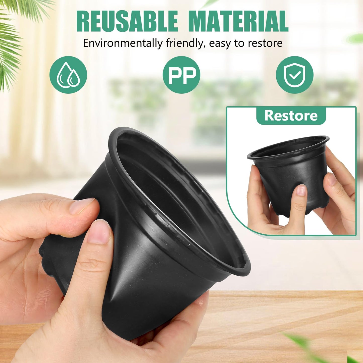 DUNPUTE 120 Pack 4 Inch Nursery Pots for Plants, Plastic Seeds Starter Pots with Drainage Holes, Small Plastic Plant Pots for Succulents Seedling Cutting Transplanting