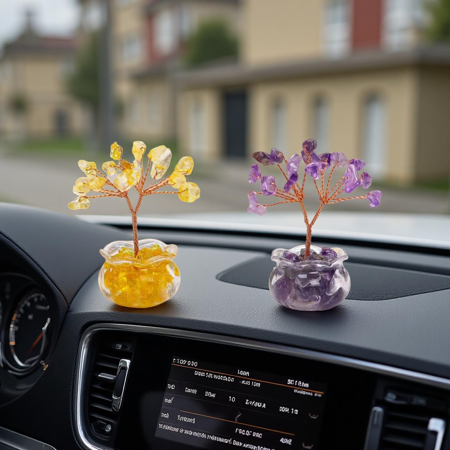 DUKIZA Crystal Tree Home Decor,12PC Crystal Tree Set of Life, mini Crystal Trees Chakra Decor for Home, 7 Chakra Gemstone Tree Crystals Decorations Suitable for Any Place (12PC style1)