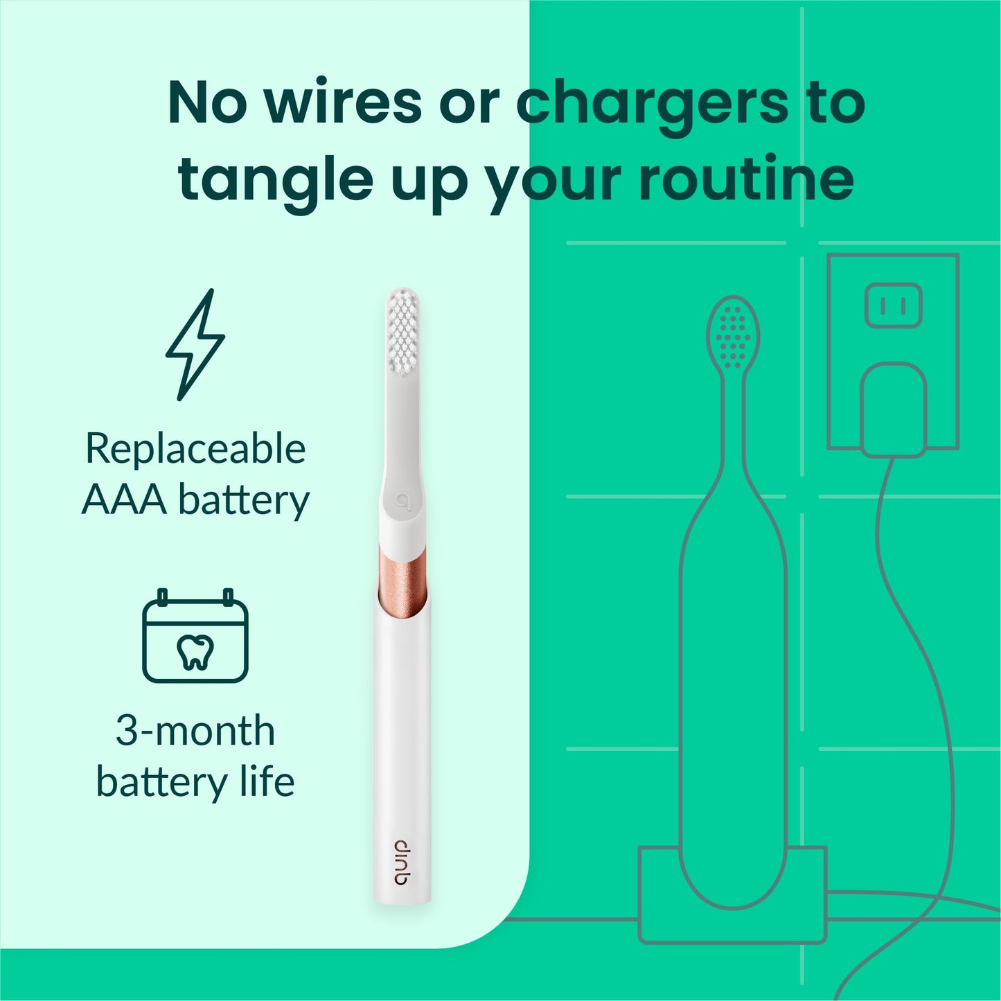 Quip Metal Sonic Electric Toothbrush for Adults - Time Travel & Soft Bristles with Travel Case & Replacement Brush Head - 3 Month Battery Life - Indigo