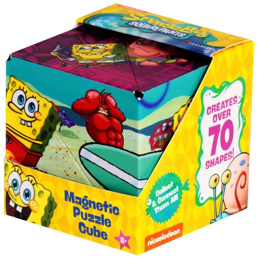 SHASHIBO SpongeBob Shape Shifting Box - Award-Winning Age 8+, Patented Magnetic Puzzle Cube w/ 36 Rare Earth Magnets - Fidget Cube Transforms Into Over 70 Shapes (Spongebob Squarepants-Beach Buddies)