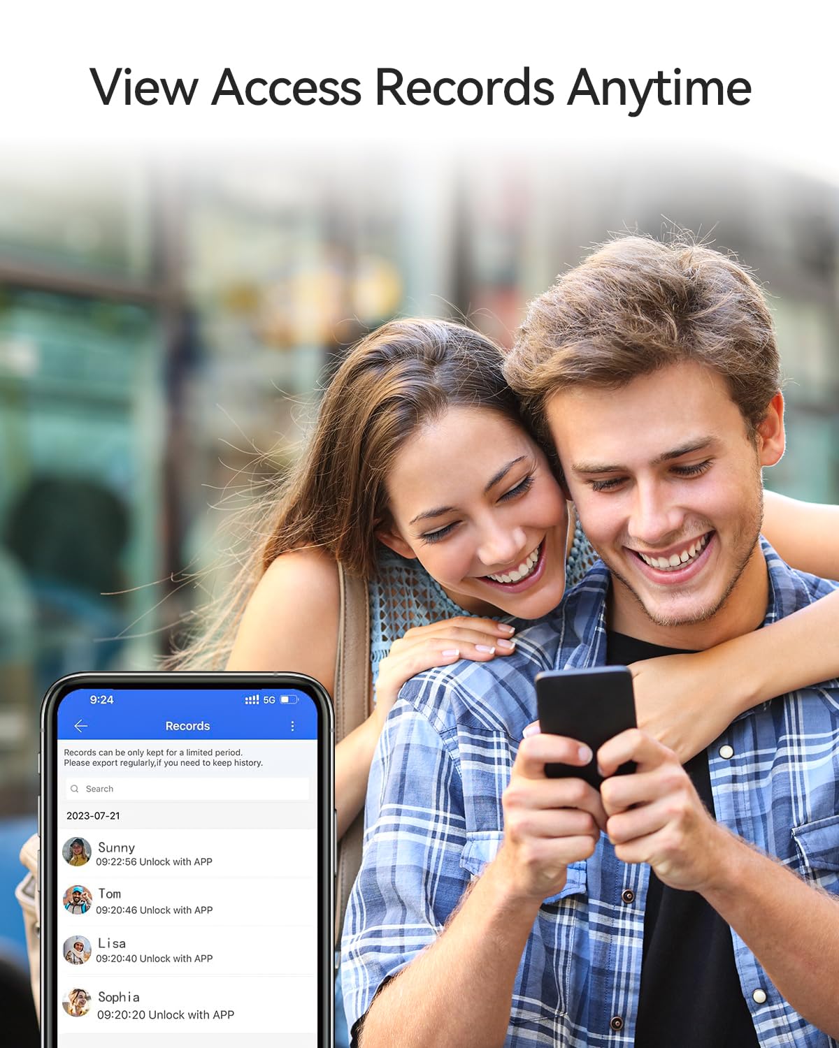 TMEZON Smart Door Lock Fingerprint, Keyless Entry Door Lock with Handle, APP/IC Cards/Codes/Keys/Fingerprints Biometric Electronic Keyless Entry Lock for Bedroom Home Hotel Office