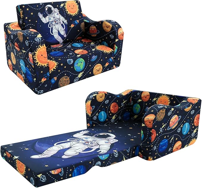 MeMoreCool Folding Kids Couch – 2-in-1 Toddler Sofa Bed & Lounge Chair |