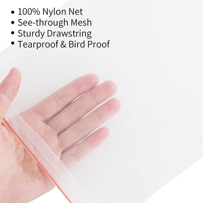 Kikhope 50 Pcs Fruit Protection Bags, 12"x8" Mesh Netting Barrier Bags, Garden Plant Fruits Flower Protect Bag, Garden Netting Bag for Protecting Your Plant Fruits Flower Vegetable