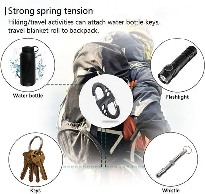 12 Pack 2" Carabiner Clip Plastic S Carabiner Clips Paracord Keychain Hooks for Key Chain Backpacks Bags Zipper Clip Accessories