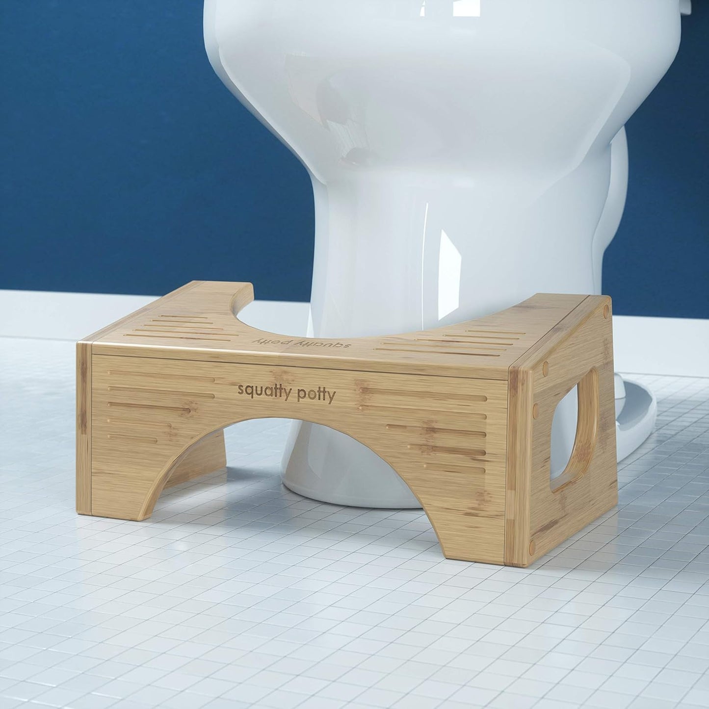 Squatty Potty The Original Toilet Stool - Bamboo Flip, 7" & 9" Height, Brown