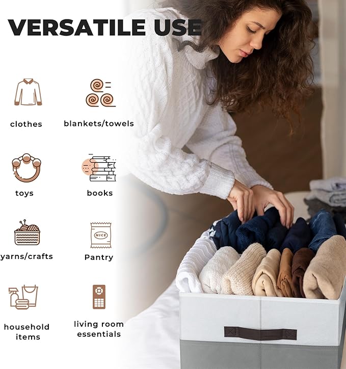Criusia 6 Pack Clothes Bins for Organization