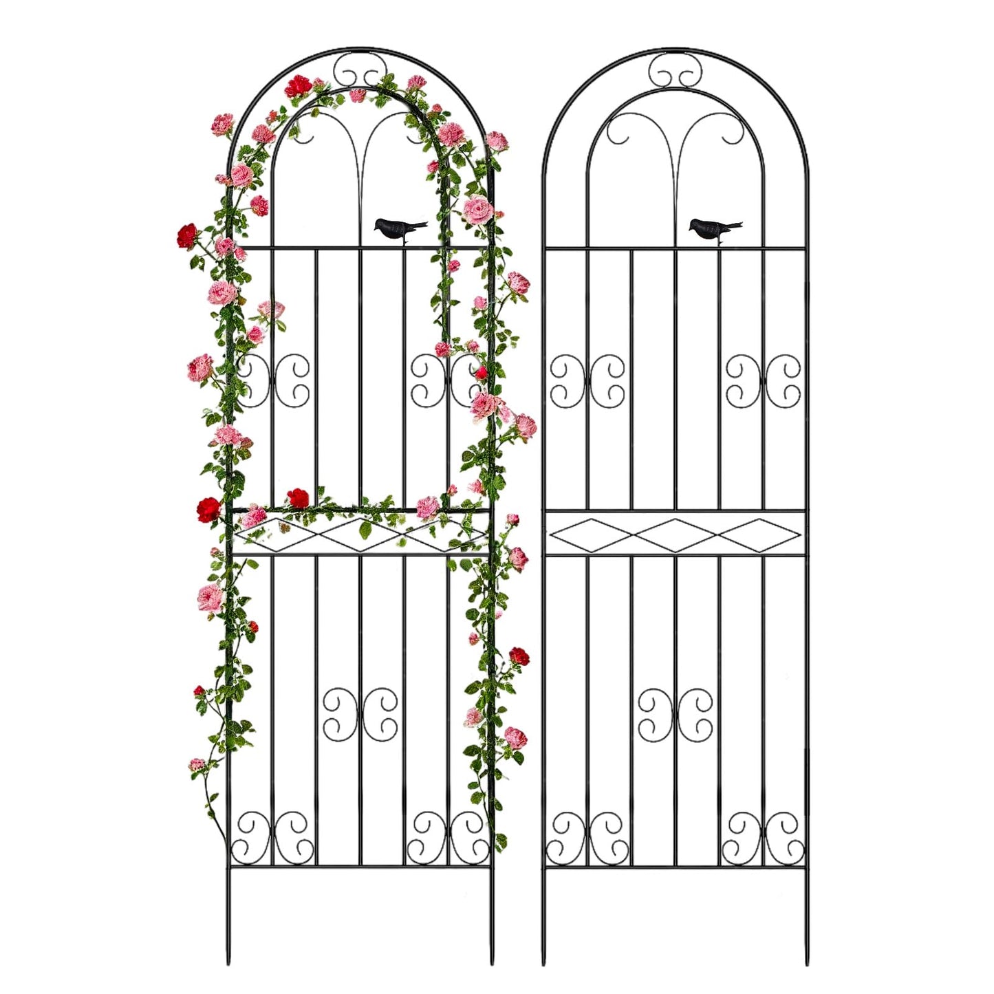 Amoskey 2 Pack 71x20in Durable Garden Trellis for Climbing Plants - Outdoor Trellis Supports for Lush Greenery - Ideal for Vines, Flowers, and Vegetables, Easy Installation & Space-Saving Design