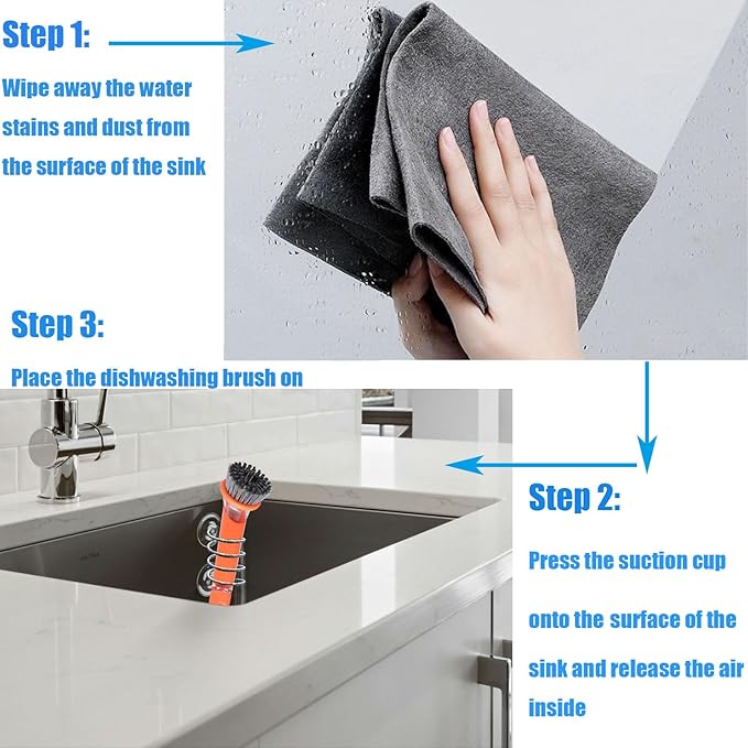 Soap Dispensing Palm Brush Holder Sink Sponge Dish Brush Holder