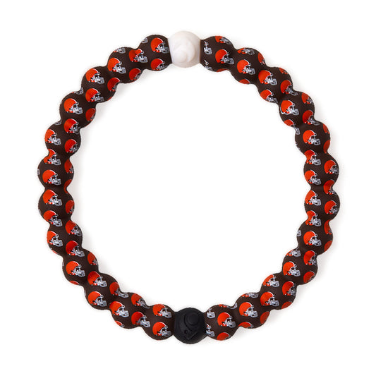 Lokai Silicone Beaded Bracelet for Men & Women, NFL Football Collection - Cleveland Browns, Logo, Medium - Silicone Jewelry Fashion Bracelet Slides-On for Comfortable Fit
