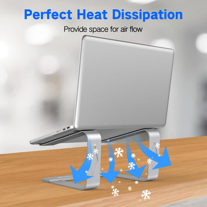 Tonmom Laptop Stand for Desk, Metal Laptop Riser Holder, Removable Notebook Stand Ventilated Cooling Computer Riser Compatible with 10-15.6” Laptops