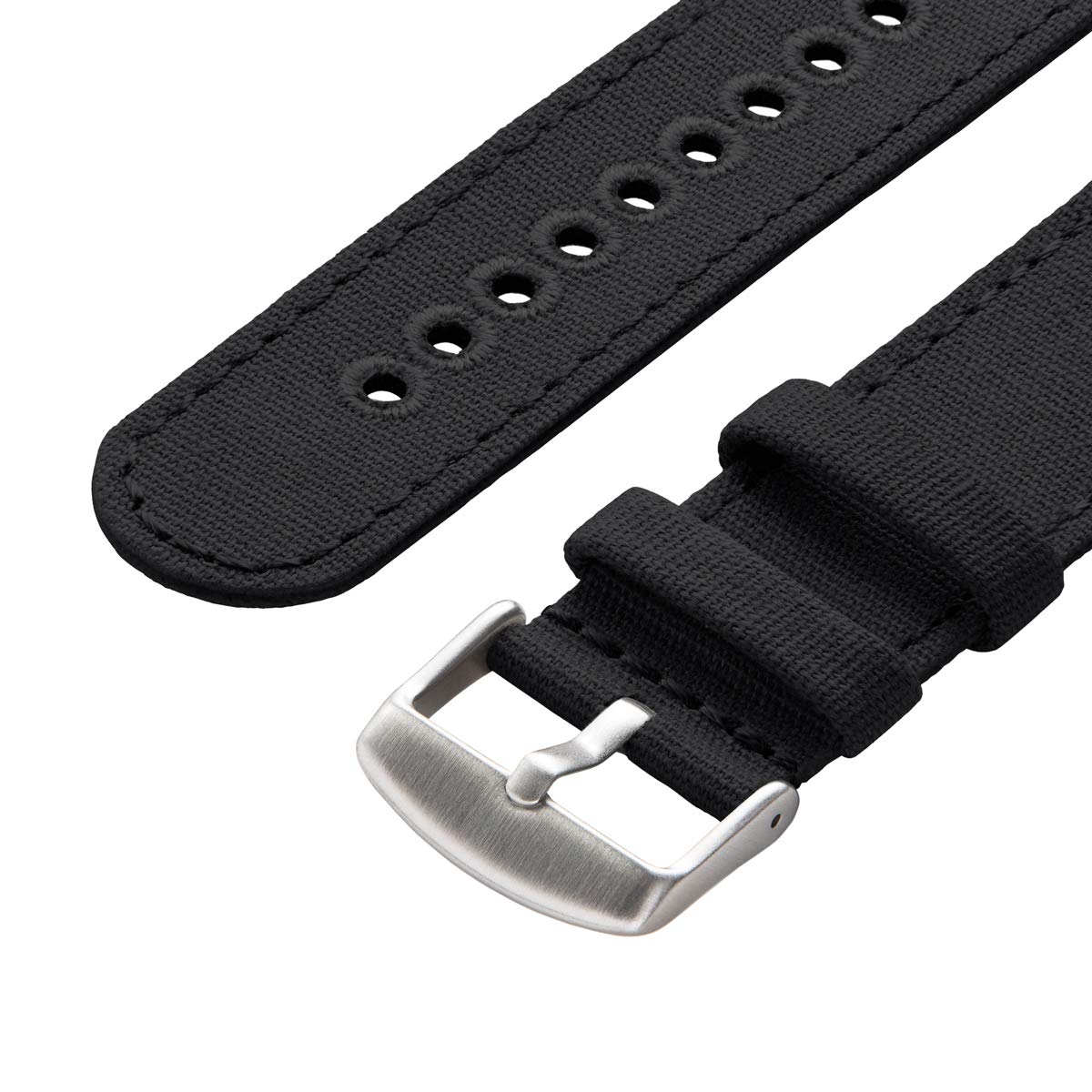 Archer Watch Straps - Canvas Quick Release Watch Bands (Black, 20mm)