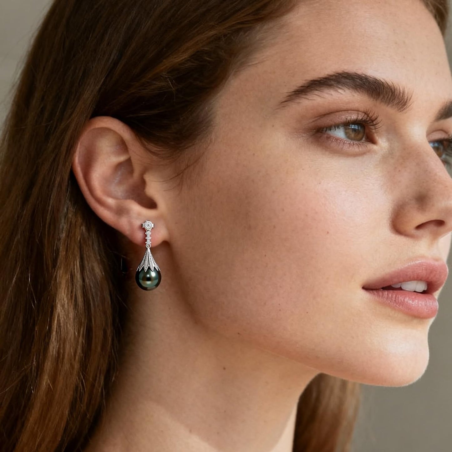 Genunie Tahitian Black Pearl Earrings - Christmas Gifts for Wife Women Anniversary Wedding, Mom Birthday Gift, AAAA 10-11mm Ocean-Grown Pearls with S925 Sterling Silver Unique Moissanite Jewelry