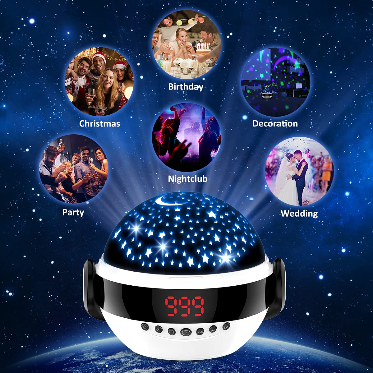 VANSHINIEER Night Light (Black-Remote)