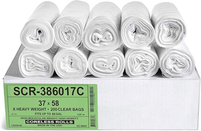 Aluf Plastics 55-60 Gallon Trash Bags Source Reduction Series Value High