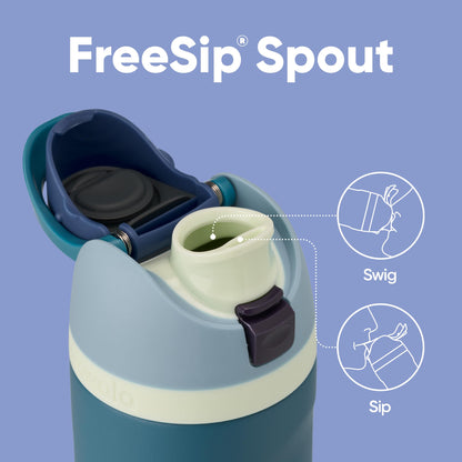 Owala FreeSip Insulated Stainless Steel Water Bottle with Straw, BPA-Free Sports Water Bottle, Great for Travel, 24 Oz, Denim,Pack of 15
