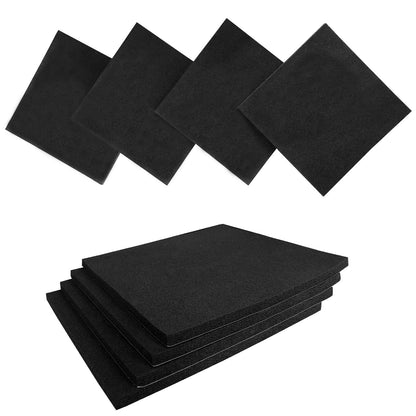 8 Pcs Black Adhesive Foam Padding, Closed Cell Foam Sheet 1/8" Thick 6 Inch X 6 Inch, Adhesive Neoprene Rubber Pad Self Stick Anti-Slip Anti Vibration Pad (6inX 6inX 1/8in, 8)