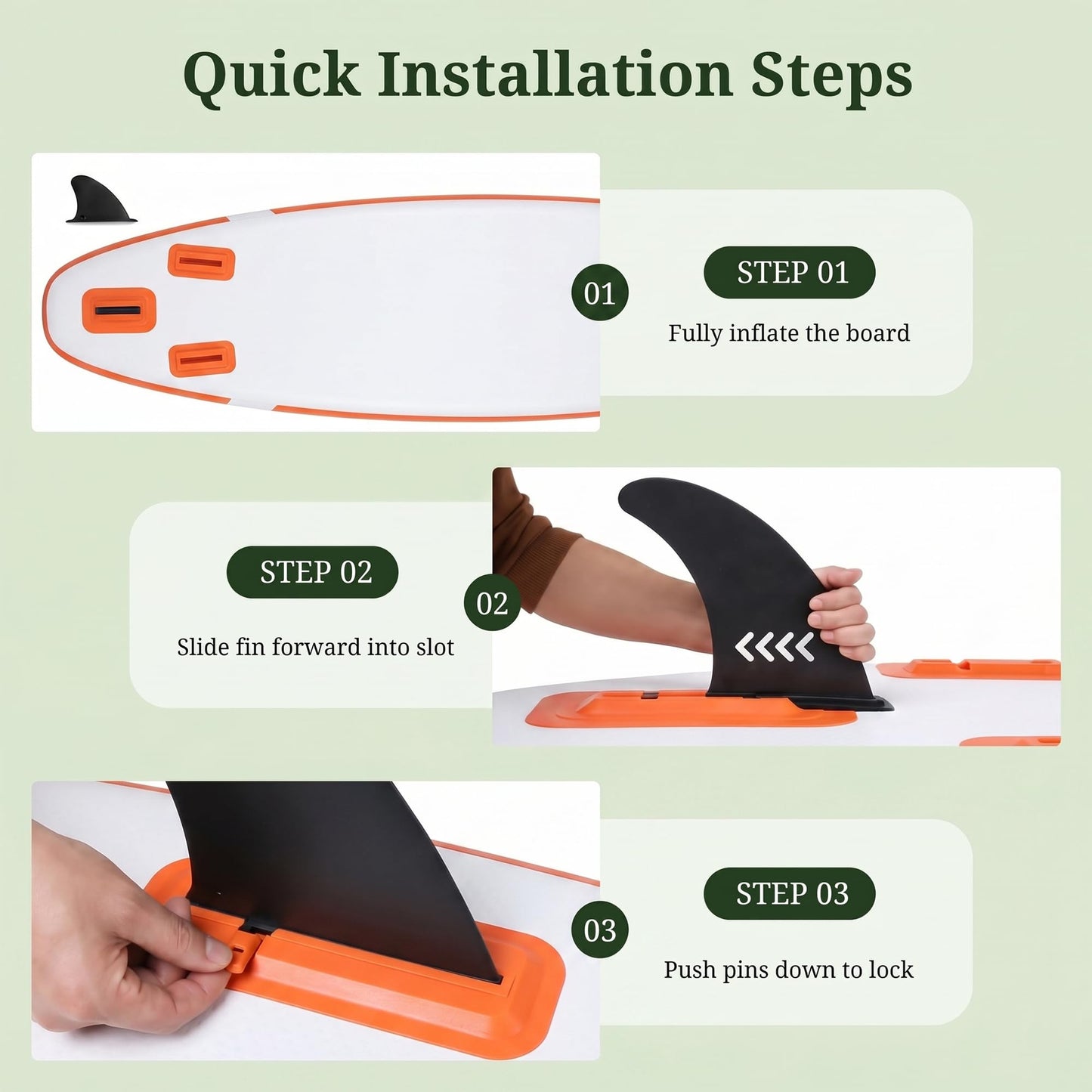 Inflatable Stand Up Paddle Board, 10.5' x 33" x 6" Wide Stable SUP Board with Non-Slip Deck, Heavy Duty Paddle Boards with Complete SUP Kit for Adults & Youths, Blue & Orange