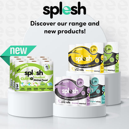 Splesh by Cusheen 3-ply Toilet Roll - Aloe Vera Fragrance (72 Pack) Soft, Quilted Bulk Toilet Rolls, Toilet Tissue and Loo Rolls – Eco-Friendly Toilet Paper Sustainably Crafted in The UK