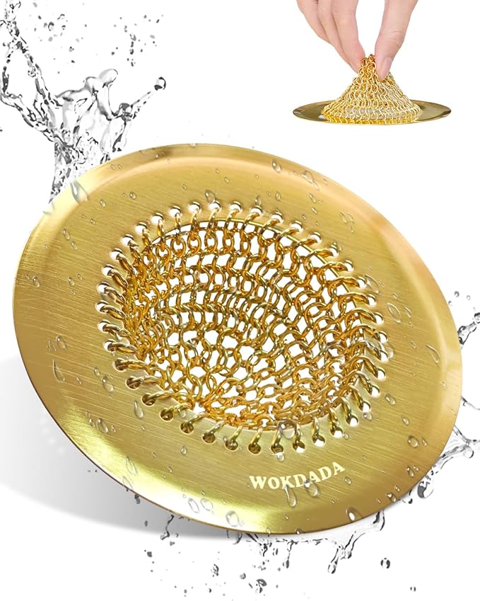 Gold Sink Strainer, Reversible Mesh Sink Strainer