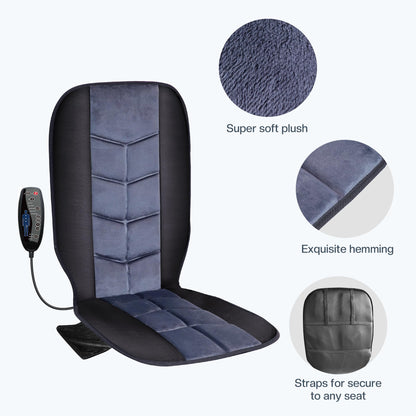 CILI Massage Chair Pad,Back Massager with Heat,Massage Seat Cushion with 10 Vibration Motors,30-60-90 Minutes Heating Options,Chair Massager for Office Chair, Home Office Use