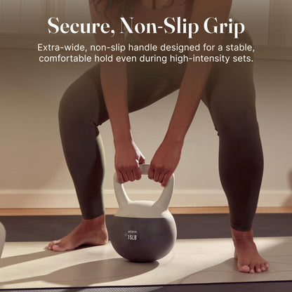 WeGym Soft Kettlebell Set with Cushioned Impact Resistant Base, Anti Slip Wide Grip Handle for Home Workouts, Weightlifting, Full Body Training (10+15+20LB Sandstone-3 PCS)