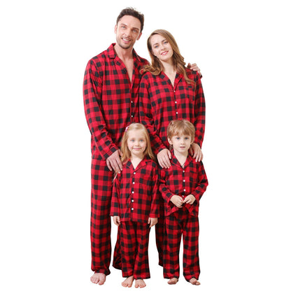 CARETOO Matching Family Pajamas Sets Long Sleeve Christmas Reindeer Plaid Pjs Striped Kids Holiday Sleepwear Homewear (Red, Medium/Women's)
