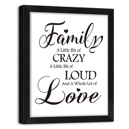 Framed Family Wall Art Home Decor 8x10 Inches, Black and White Inspirational Wall Decor A Whole lot of Love Canvas Picture Prints Minimalist Sign Quote for Living Room Bedroom Dining Room