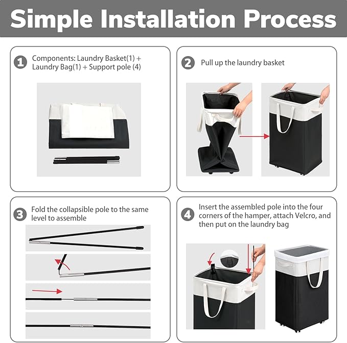 Goodpick Rolling Laundry Hamper