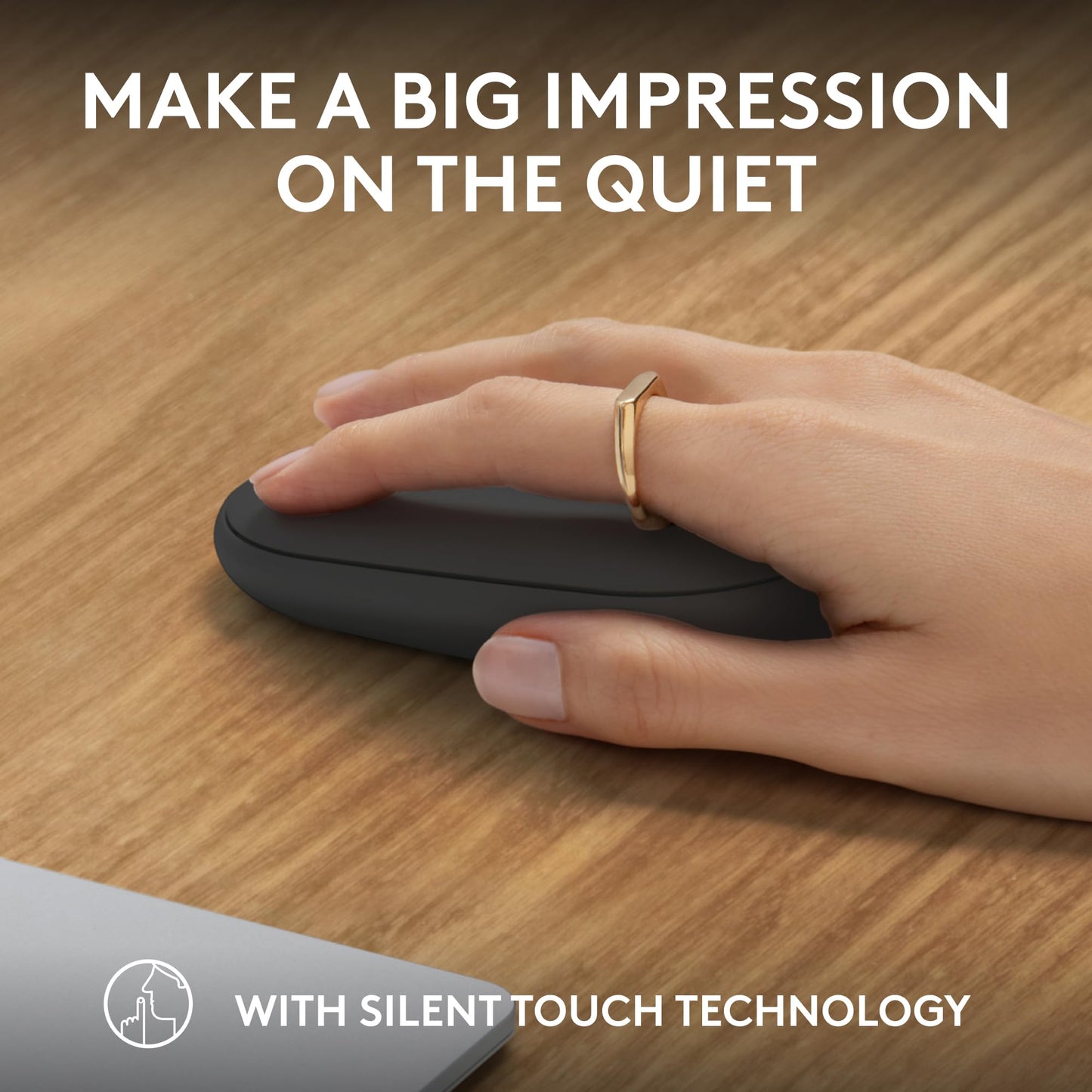 Logitech Pebble Mouse 2 M350s Slim Bluetooth Wireless Mouse, Portable, Lightweight, Customisable Button, Quiet Clicks, Easy-Switch for Windows, macOS, iPadOS, Android, Chrome OS - Graphite