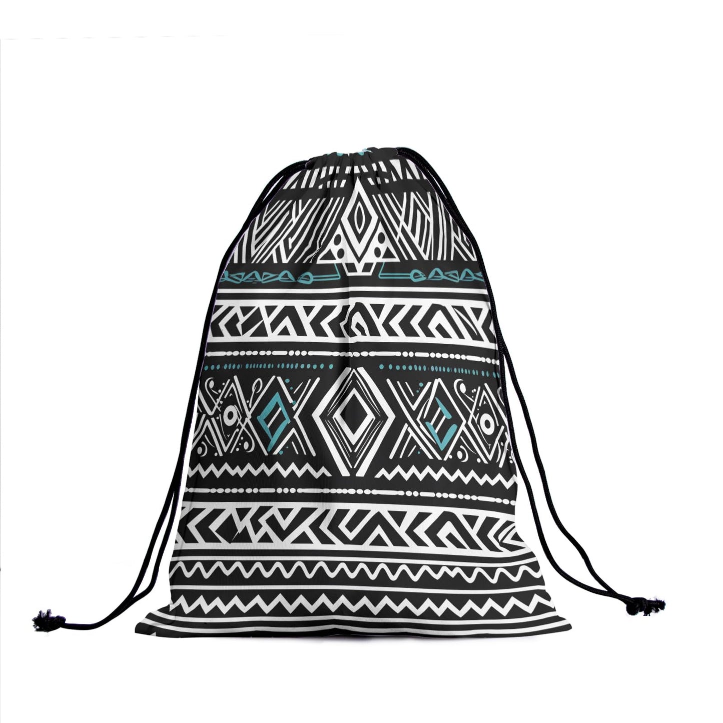 Nerxy Tribal Gymnastics Grip Bag - White Black Grip Bags for Gymnastics Mini Gym Bag Ethnic Drawstring Storage Pouch Adjustable