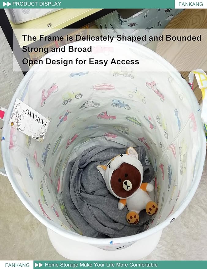 FANKANG Storage Basket, Nursery Hamper Canvas Laundry Basket Foldable