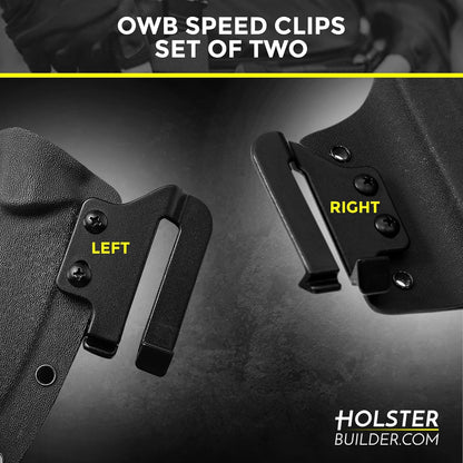 HolsterBuilder 1.75" Holster Speed Clips - Belt Clip for Outlaw OWB Holsters - Adjustable Cantt for Leather, and Hybrid Holster - Quick Clip High-Grade Material with Hardware