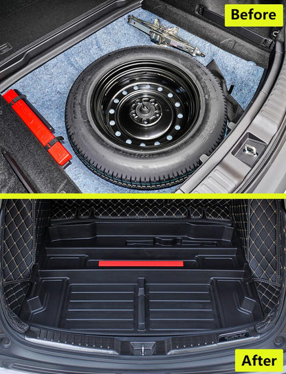 QXZcar For 2017-2022 Honda CR-V Trunk Hidden Storage Box, CRV Insert Cargo Rear Hatch Specific Organizer, SUV Extra Space fits CR-V EX EX-L LX Touring Under Cargo Floor Storage Bins Accessories