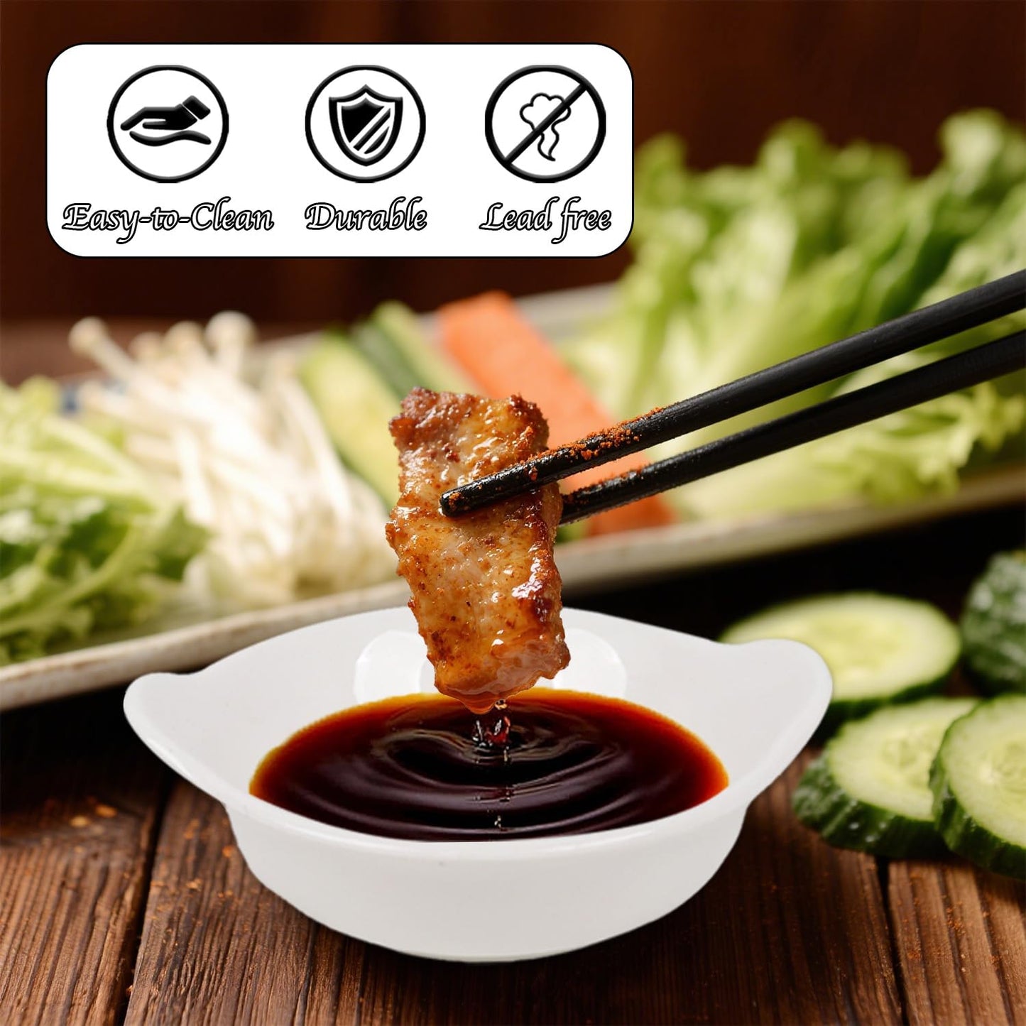 Wuqoioo Soy Sauce Dish, 16 Pack 2 Oz Ceramic Dip Bowls Mini Dipping Bowls,Dipping Sauce Cups For BBQ, Condiments, Appetizer, Dessert, Sushi, Party