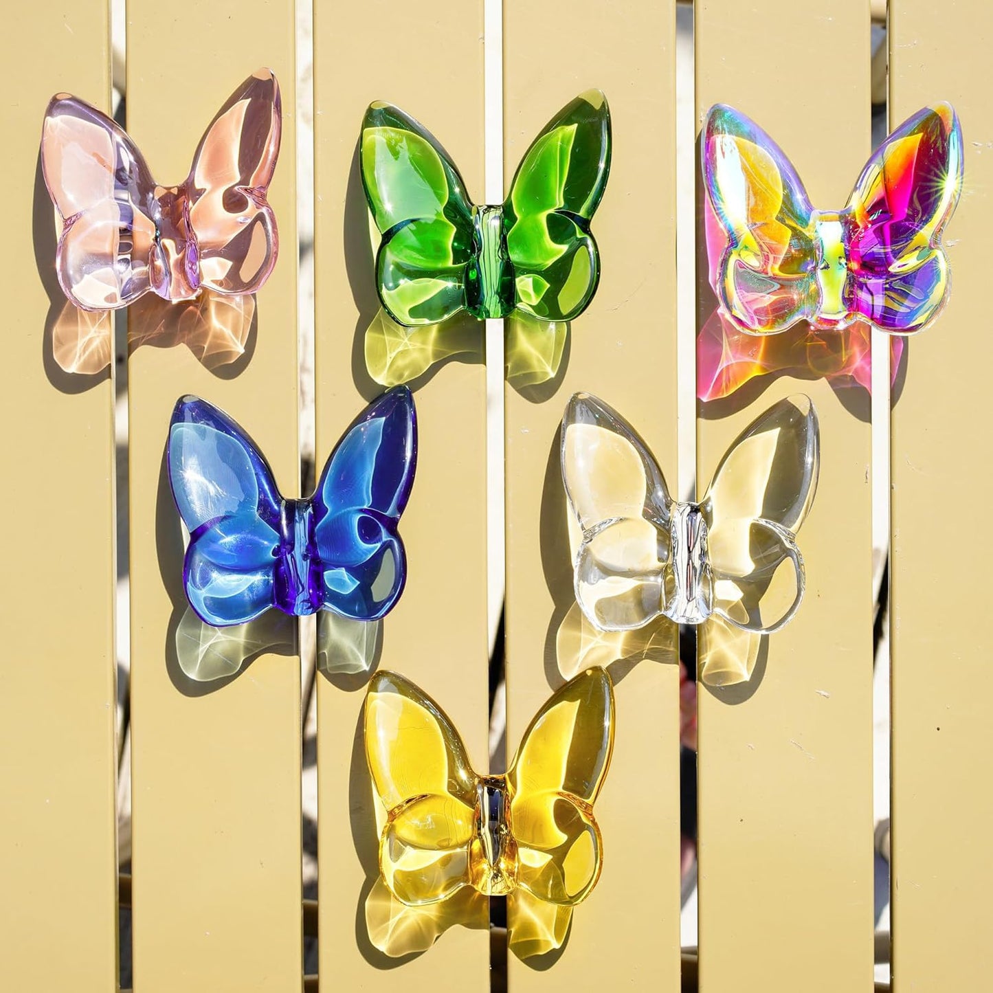 kanpura Blue Crystal Butterfly Figurine,Flying Butterfly Figurine, Glass Butterfly Ornament,Crystal Animal Collectible for Christmas Home Decor