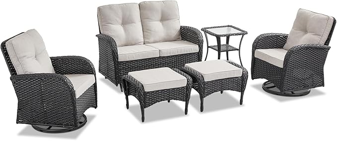 Belord 6 Pieces Wicker Patio Conversation Sets