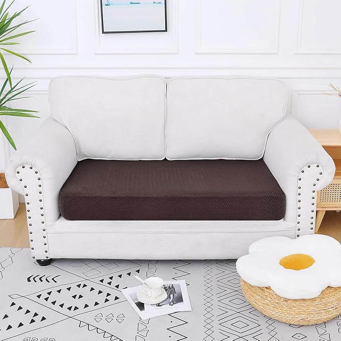 Smiry Waterproof Couch Cushion Covers, Stretch Jacquard Thick Sofa Cushion